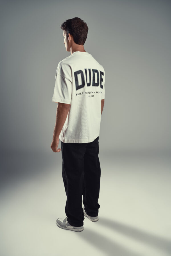 DUDE Shadow Logo Oversized T-Shirt -  White