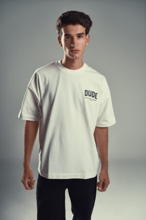 DUDE Shadow Logo Oversized T-Shirt -  White