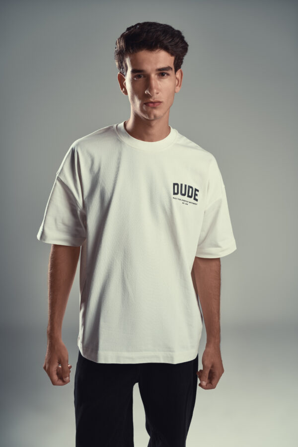 DUDE Shadow Logo Oversized T-Shirt -  White