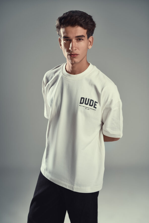 DUDE Shadow Logo Oversized T-Shirt -  White