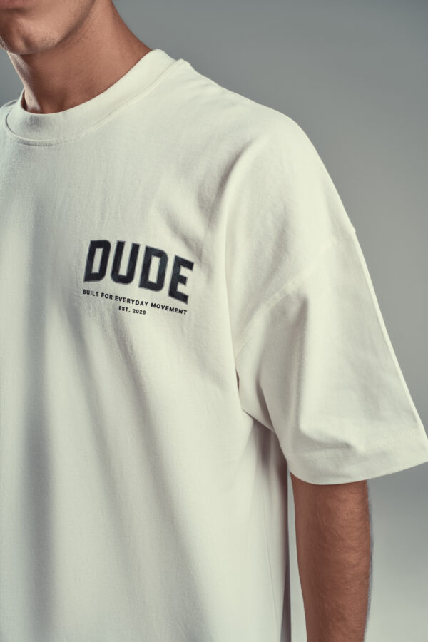DUDE Shadow Logo Oversized T-Shirt -  White