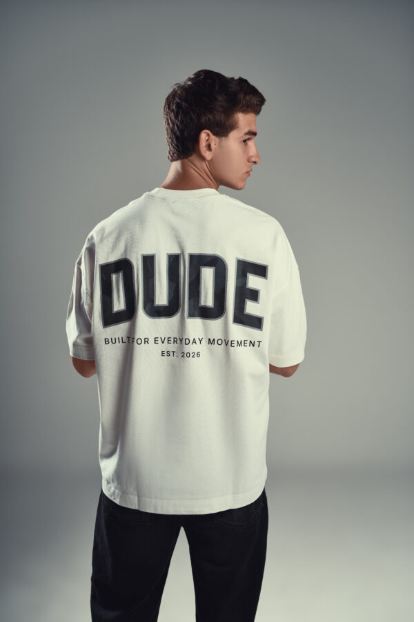 DUDE Shadow Logo Oversized T-Shirt -  White