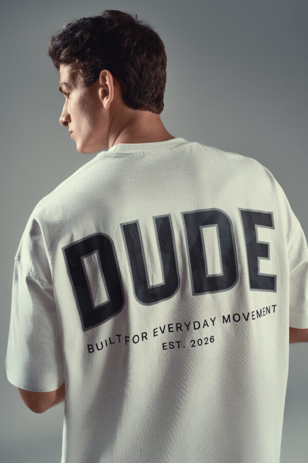 DUDE Shadow Logo Oversized T-Shirt -  White