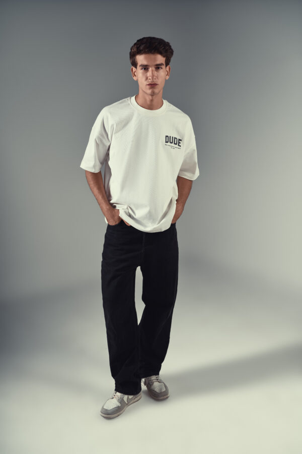 DUDE Shadow Logo Oversized T-Shirt -  White