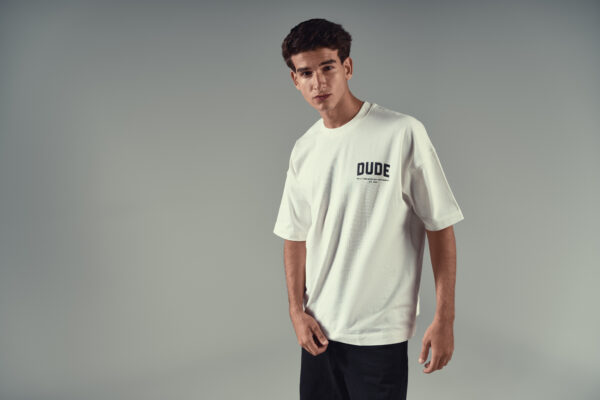DUDE Shadow Logo Oversized T-Shirt -  White