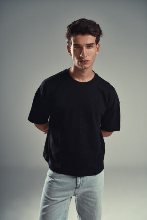DUDE Basic Boxy Fit T-Shirt – Black